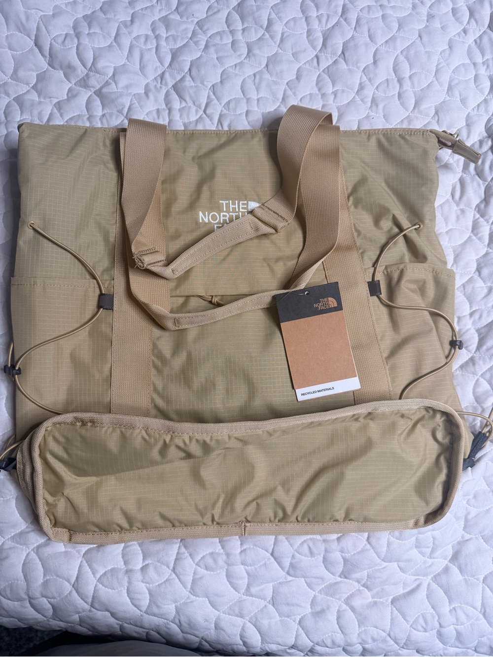 The North Face Men's Tan Duffel Tote with Front Pocket